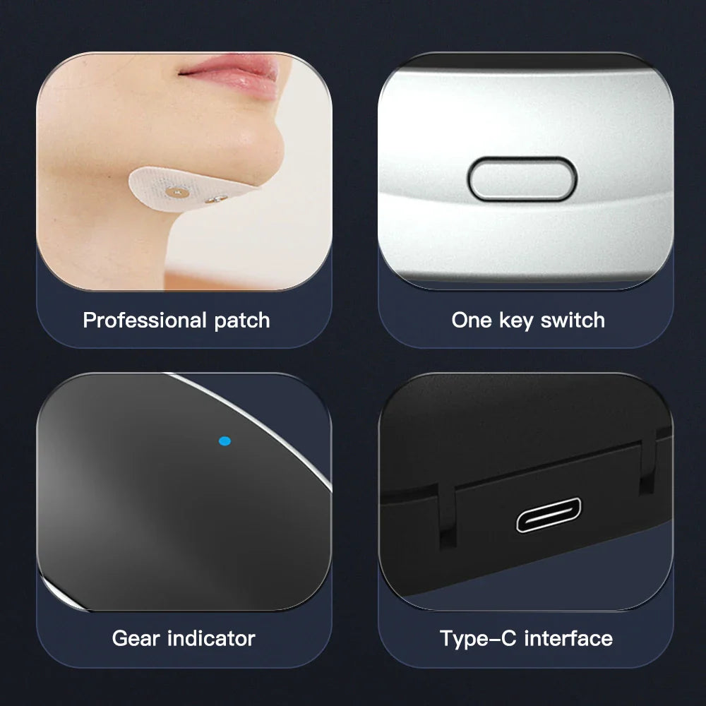 V-Face Electric Double Chin Device with 8 Modes & 15 Gear Adjustable Intensities - Intelligent V-Face Machine for Contouring Double Chin - H092